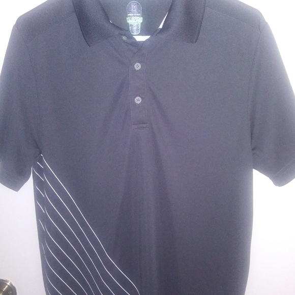 PGA Pro Series Golf Shirt. Men's Medium dark grey w/ white print. 100% Polyester - Picture 3 of 3